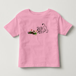 T-shirt Pour Les Tous Petits Frühlingserwachen, Welpe mit Schmetterling