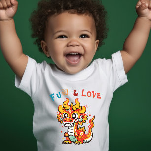 T-shirt Pour Les Tous Petits Fun Carton Dragon Chinois Nouvel An Fu Kids Cadeau
