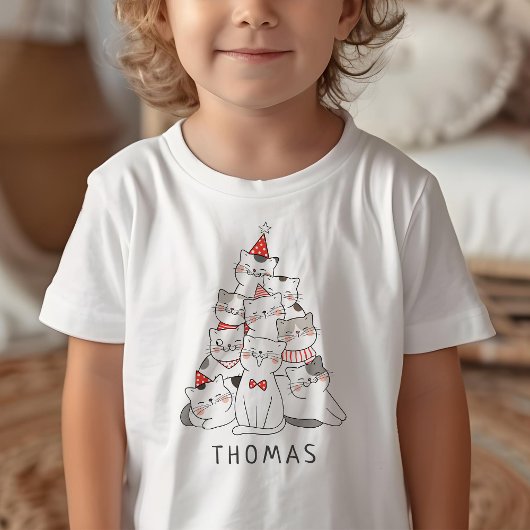 T-shirt Pour Les Tous Petits Funky Cute Cats Tree Noël