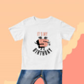 T-shirt Pour Les Tous Petits Funny rose numéro cinq