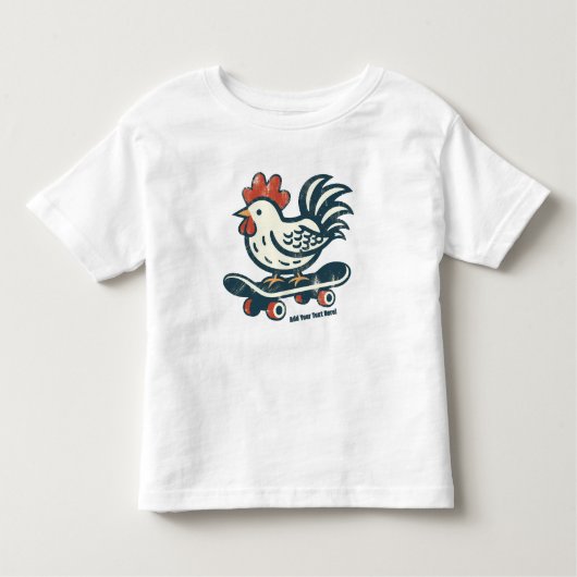T-shirt Pour Les Tous Petits Funny Skateboard Farm poulet personnalisé (Devant)