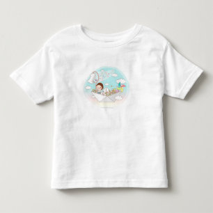 T-shirt Pour Les Tous Petits Garçon assis dans un bateau en papier
