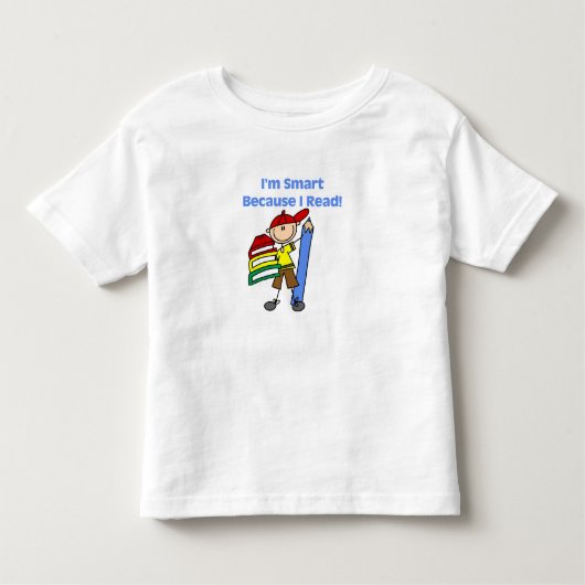 T-shirt Pour Les Tous Petits Garçon intelligent parce que je lis (Devant)