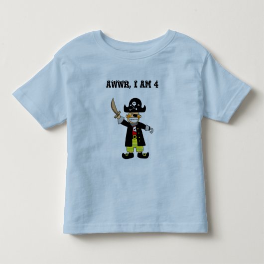T-shirt Pour Les Tous Petits garçon pirate de 4 ans (Devant)