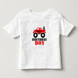 T-shirt Pour Les Tous Petits Garçons de camion monstre âge anniversaire
