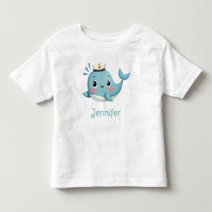 T-shirt Pour Les Tous Petits Garçons Mignon Baleine Bleue École Enfants Personn