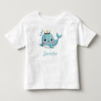 T-shirt Pour Les Tous Petits Garçons Mignon Baleine Bleue École Enfants Personn