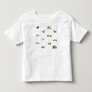 T-shirt Pour Les Tous Petits Garçons Mignon Transport Voiture Motif Monogramme 