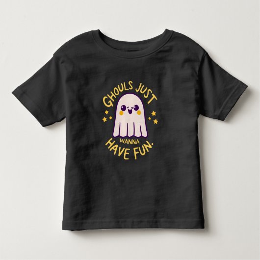 T-shirt Pour Les Tous Petits Ghouls Je Veux Juste S'Amuser, Mignons Fantômes Ha (Devant)
