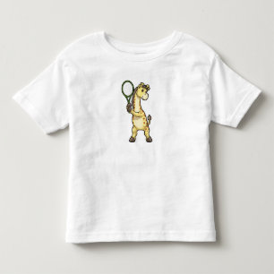 T-shirt Pour Les Tous Petits Girafe au Tennis avec raquette de tennis