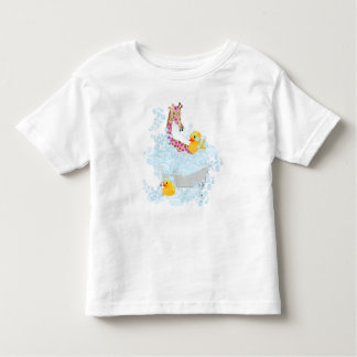 T-shirt Pour Les Tous Petits Girafe, bain à bulles et canards en caoutchouc