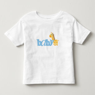 T-shirt Pour Les Tous Petits Girafe de bébé (bleue)