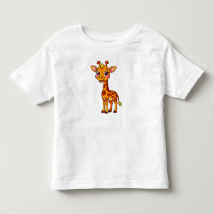 T-shirt Pour Les Tous Petits Girafe de dessin animé mignonne debout avec bonne