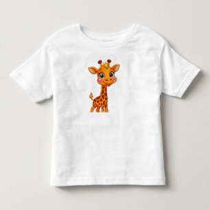 T-shirt Pour Les Tous Petits Girafe de dessin animé mignonne debout de manière 