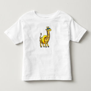 T-shirt Pour Les Tous Petits Girafe sur la plage avec anneau de natation et lun