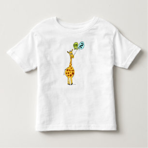 T-shirt Pour Les Tous Petits Giraffe du 2e anniversaire avec ballons