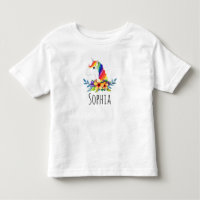 Girls Cute Watercolor Rainbow Unicorn et nom