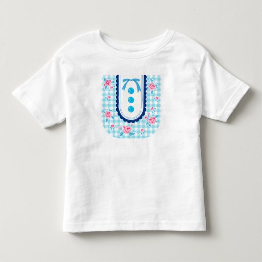 T-shirt Pour Les Tous Petits Girly gingham check pattern with cute ribbon (Devant)