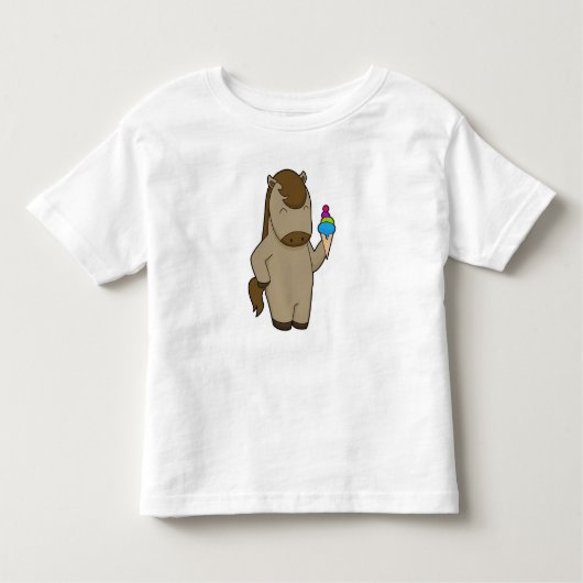 T-shirt Pour Les Tous Petits glace au waffle au cheval (Devant)