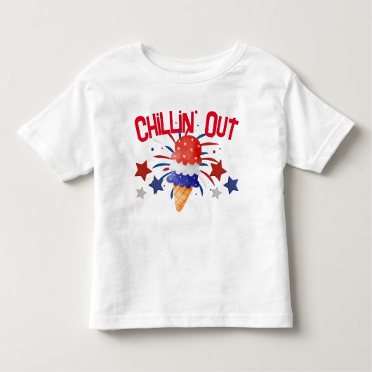 T-shirt Pour Les Tous Petits Glace Creative Chillin' Out 4 juillet (Devant)