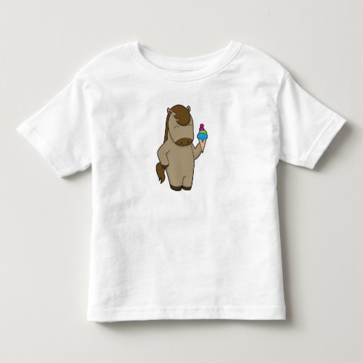 T-shirt Pour Les Tous Petits glace crème Waffle de cheval (Devant)