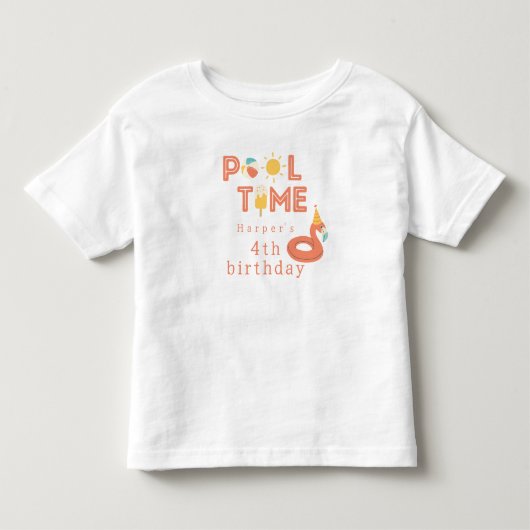 T-shirt Pour Les Tous Petits glace flamant rose été anniversaire enfants fête p (Devant)