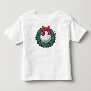 T-shirt Pour Les Tous Petits Golf Ball Christmas Wreath