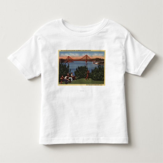 T-shirt Pour Les Tous Petits Golfeurs avec golden gate bridge à l'arrière-plan (Devant)