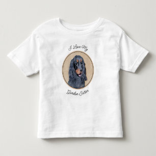 T-shirt Pour Les Tous Petits Gordon Setter Peinture - Joli art original chien
