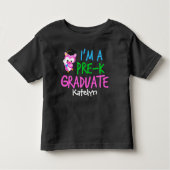 T-shirt Pour Les Tous Petits Graduation préscolaire fille mignonne Chouette ros (Devant)