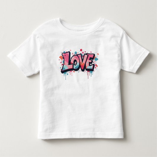 T-shirt Pour Les Tous Petits Graffiti Pastel Love Bombe (Devant)