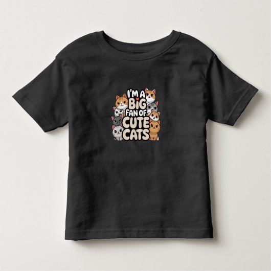 T-shirt Pour Les Tous Petits Grand fan de chats mignons (Devant)
