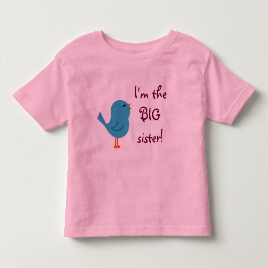 T-shirt Pour Les Tous Petits Grande Soeur Chemise Oiseau Gaie (Devant)