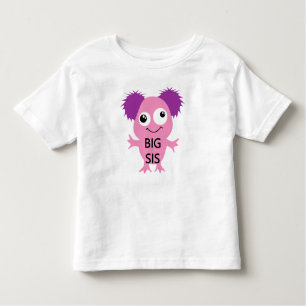 T-shirt Pour Les Tous Petits Grande soeur de monstre rose