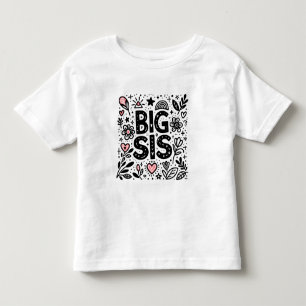 T-shirt Pour Les Tous Petits Grande Sœur Fièr - Célébration Florale