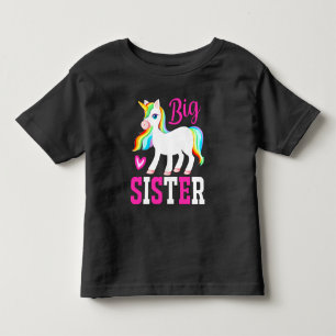 T-shirt Pour Les Tous Petits Grande sœur licorne magique avec crinière et queue