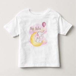 T-shirt Pour Les Tous Petits Grande soeur Petite soeur Soeur Chemise Eléphante