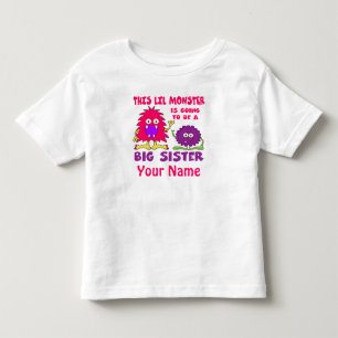T-shirt Pour Les Tous Petits Grande Soeur Pour Être Monstre Chemise Personnalis