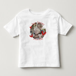 T-shirt Pour Les Tous Petits Grands frères et soeurs Photo Coeur Mignon