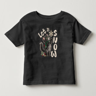T-shirt Pour Les Tous Petits Graphique de chat sous la neige