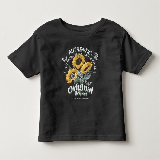 T-shirt Pour Les Tous Petits Graphique des tournesols et papillons (Devant)