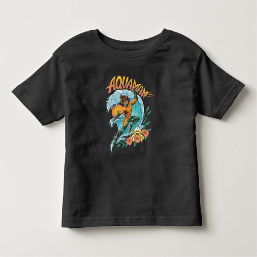 T-shirt Pour Les Tous Petits Graphique du Surf de levage Aquaman et Trident (Devant)