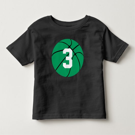 T-shirt Pour Les Tous Petits Green Basketball Kid Custom Jersey Numéro Toddler (Devant)