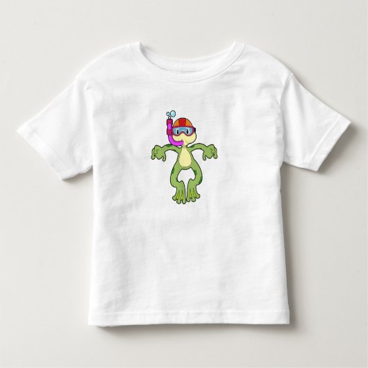 T-shirt Pour Les Tous Petits Grenouille à la plongée avec tuba (Devant)