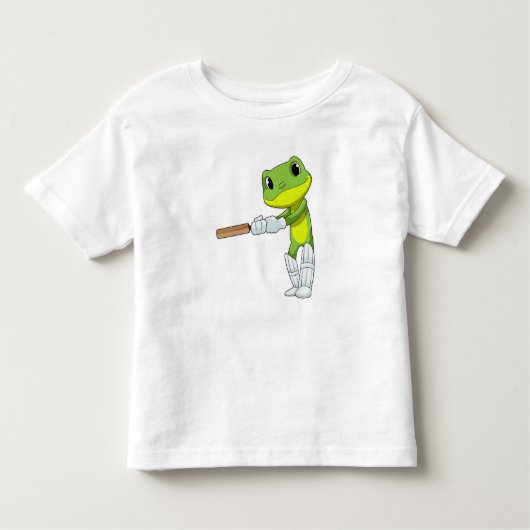 T-shirt Pour Les Tous Petits Grenouille au cricket avec chauve-souris de cricke (Devant)