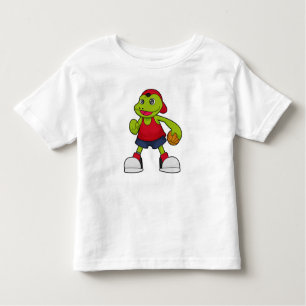 T-shirt Pour Les Tous Petits Grenouille comme joueur de basket-ball avec basket
