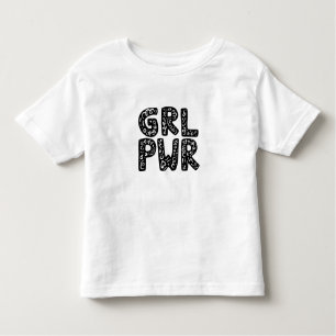 T-shirt Pour Les Tous Petits GRL PWR Girl Power Typography Art
