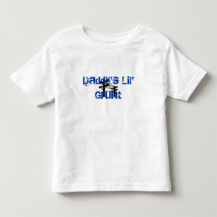 T-shirt Pour Les Tous Petits Grognement-Lineboy de Lil du papa Enfant-BLEU