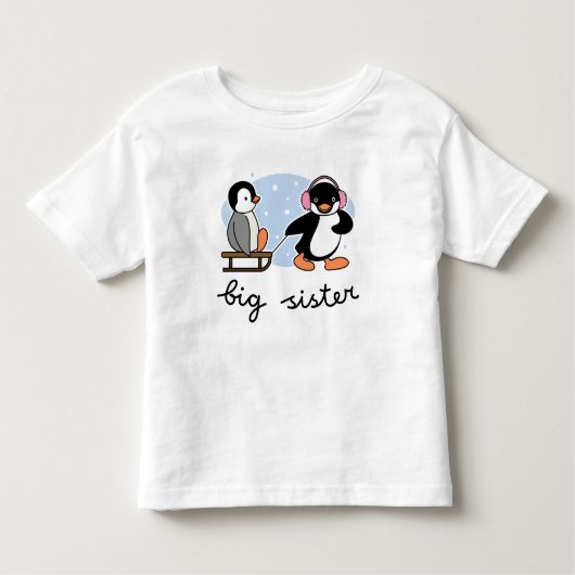 T-shirt Pour Les Tous Petits Grosse soeur Penguin (Devant)