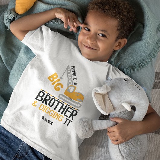 T-shirt Pour Les Tous Petits Grue de construction Big Brother creuser